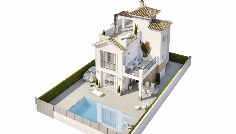Vila 50m from the beach in Torrevieja with spectacular views